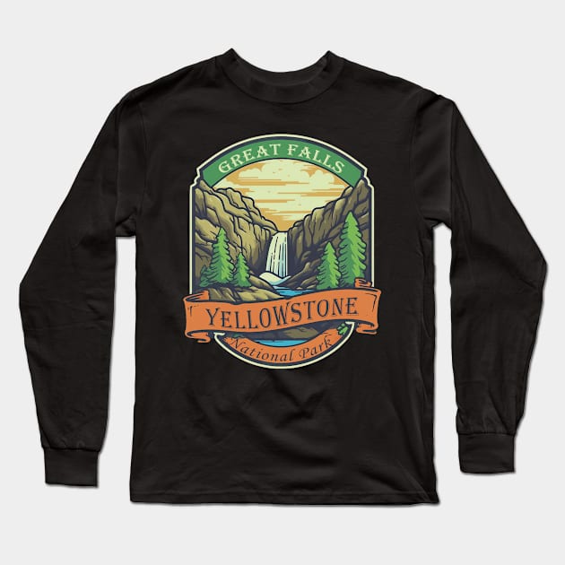 Yellowstone National Park Long Sleeve T-Shirt by GreenMary Design